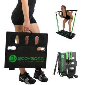 BodyBoss Home Gym 2.0 - Full Portable Gym Home Workout Package + Set Of Resistance Bands - Collapsible Resistance Bar, Handles - Full Body Workouts For Home, Travel or Outside