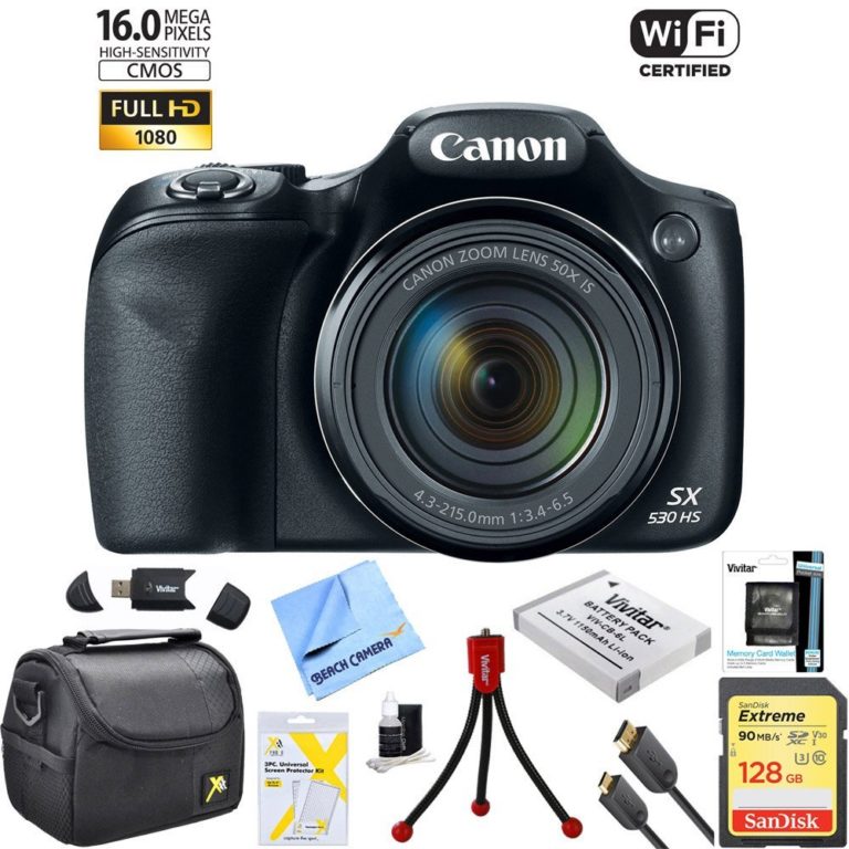Best Gifts for Him Father's Day, Birthday, Christmas, Valentines 2018 2019 - Canon Powershot SX530 HS 16MP Wi-Fi Super-Zoom Digital Camera 50x Optical Zoom Ultimate Bundle