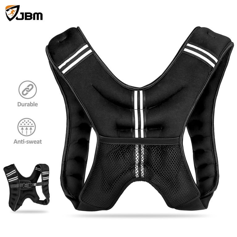 JBM Weighted Vest 12lbs Weight Vest NeopreneÂ Quality Sand Filling Soft for Workout Crossfit Fitness Strength Training Gym Walking Running Cardio Weight Loss Muscle Building - One Size Fit Most Black