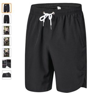 Mens Athletic Gym Shorts Elastic Waist - Quick Dry Stretchable for Running, Training, Workout Swim Trunks for Watersports