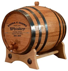 Personalized - Customized American White Oak Aging Barrel - Barrel Aged (2 Liters, Black Hoops)