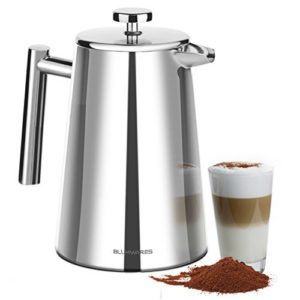 Stainless Steel French Press Coffee Maker, With Stainless Steel Screen Included - 50 Ounce (1.5 Liter) - By Blümwares