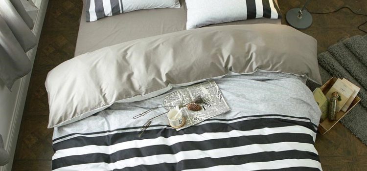 Best Dorm Bedding Sets - VClife Twin Bedding Sets Reversible Cotton Geometric Duvet Cover Sets Stripe Bedding Collection (Including 1 Duvet Cover + 2 Pillowcases), Twin