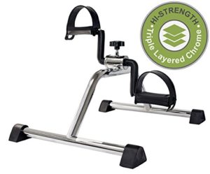 Gifts for workout lovers - Vaunn Medical Pedal Exerciser Chrome Frame (Fully Assembled Exercise Peddler, no tools required)